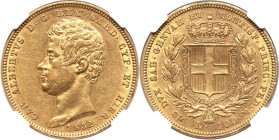 Sardinia. Carlo Alberto gold 100 Lire 1832 (Anchor)-P AU Details (Cleaned) NGC, Genoa mint, KM133.2, Fr-1138. HID09801242017 © 2024 Heritage Auctions ...