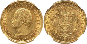 Sardinia. Carlo Felice gold 80 Lire 1826 (Eagle)-L AU55 NGC, Torino mint, KM123.1, Fr-1132. HID09801242017 © 2024 Heritage Auctions | All Rights Reser...