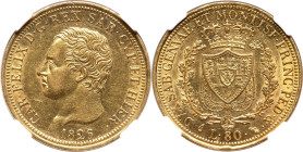 Sardinia. Carlo Felice gold 80 Lire 1826 (Eagle)-L AU55 NGC, Torino mint, KM123.1, Fr-1132. HID09801242017 © 2024 Heritage Auctions | All Rights Reser...