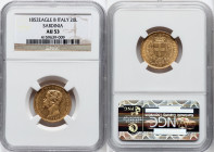 Sardinia. Vittorio Emanuele II gold 20 Lire 1852 (Eagle)-B AU53 NGC, Torino mint, KM146.1, Fr-1146. HID09801242017 © 2024 Heritage Auctions | All Righ...
