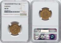 Sardinia. Vittorio Emanuele II gold 20 Lire 1854 (Anchor)-P AU50 NGC, Genoa mint, KM146.2, Fr-1147. HID09801242017 © 2024 Heritage Auctions | All Righ...