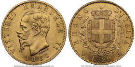 Vittorio Emanuele II gold 20 Lire 1865 T-BN MS61 NGC, Torino mint, KM10.1, Fr-11. HID09801242017 © 2024 Heritage Auctions | All Rights Reserved