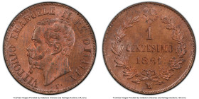4-Piece Lot of Certified Assorted Centesimo, 1) Vittorio Emanuele II Centesimo 1861-M MS65 Red and Brown PCGS 2) Vittorio Emanuele II Centesimo 1861-M...