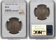 USA Administration 50 Centavos 1903 MS62 NGC, Philadelphia mint, KM167. Heavily toned in earthen patina. HID09801242017 © 2024 Heritage Auctions | All...