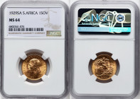 George V gold Sovereign 1929-SA MS64 NGC, Pretoria mint, KM-A22, S-4005. HID09801242017 © 2024 Heritage Auctions | All Rights Reserved