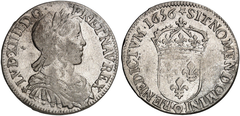 EUROPA. FRANKREICH. - Königreich. Louis XIV., 1643-1715.&nbsp;&nbsp; 
 1/2 Écu ...