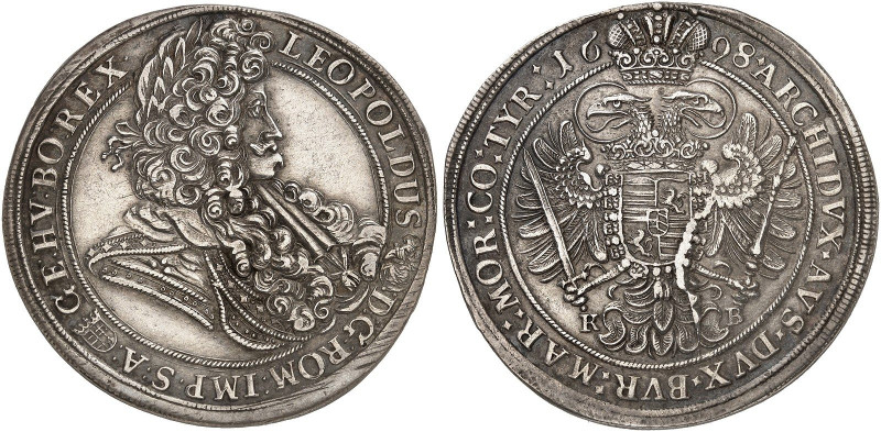 EUROPA. UNGARN. - Königreich. Leopold I., 1657-1705.&nbsp;&nbsp; 
 Taler 1698, ...