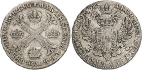 Maria Theresia, 1740-1780.&nbsp;&nbsp; 
 Kronentaler 1767, Brüssel.
Dav. 1282, Voglh. 287, Her. 1943, Eypelt. 438 ss