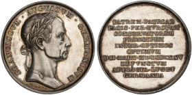 Franz II. (I.), 1792-1835.&nbsp;&nbsp; 
 Silbermedaille 1835 (von Neuss, 33,5 mm), auf seinen Tod. Büste / Schrift.
Slg. Mont. 2538 vz