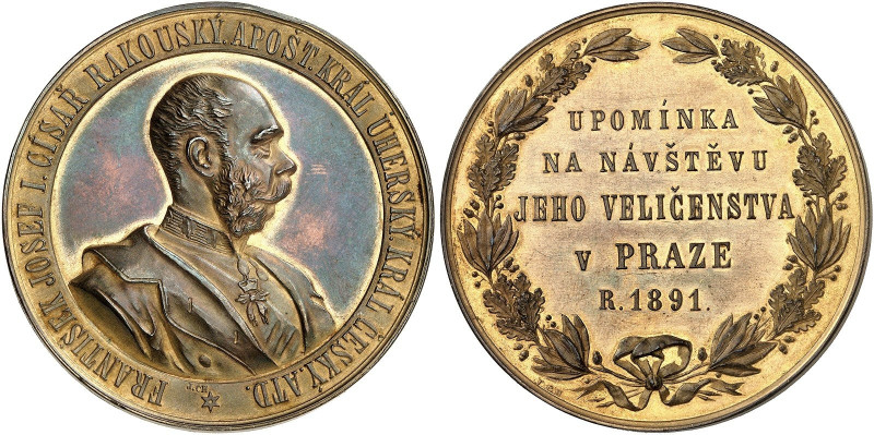 Franz Joseph I., 1848-1916.&nbsp;&nbsp; 
 Bronzemedaille 1891 (von Christlbauer...