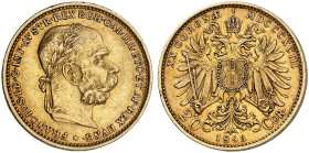 Franz Joseph I., 1848-1916.&nbsp;&nbsp; 
 20 Kronen 1893, Wien.
Friedb. 504, Her. 329, Schlumb. 627 Gold ss