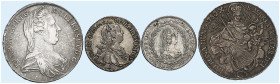 Lots.&nbsp;&nbsp; 
 Lot von 19 Stück: Leopold I., 3 Kreuzer 1666, 6, 15 Kreuzer 1681, Ducarius 1703, Kremnitz, Maria Theresia, Taler 1780, Wien, Günz...