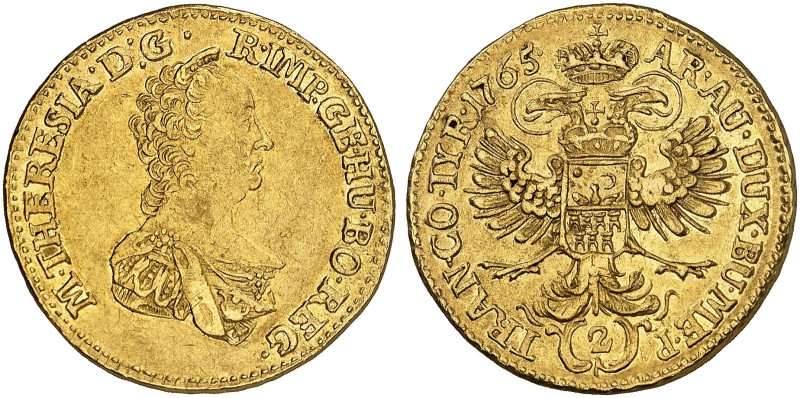 SIEBENBÜRGEN. Maria Theresia, 1740-1780.&nbsp;&nbsp; 
 2 Dukaten 1765, Karlsbur...