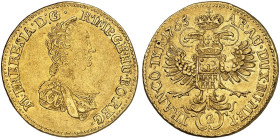 SIEBENBÜRGEN. Maria Theresia, 1740-1780.&nbsp;&nbsp; 
 2 Dukaten 1765, Karlsburg.
Friedb. 540, Her. 63, Eypelt. 349a, Resch 131 Var. Gold ss