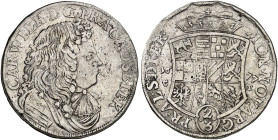 ANHALT - ZERBST. Carl Wilhelm, 1667-1718.&nbsp;&nbsp; 
 2/3 Taler 1677, Zerbst.
Dav. 202, Mann 251 kl. Sfr., ss