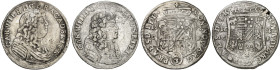 ANHALT - ZERBST. Carl Wilhelm, 1667-1718.&nbsp;&nbsp; 
 Lot von 2 Stück, wie vorher.
Prägeschwäche, ss