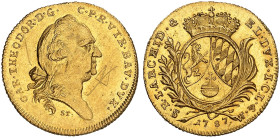 BAYERN. Karl Theodor, 1777-1799.&nbsp;&nbsp; 
 Dukat 1787.
Friedb. 255, Witt. 2338, Hahn 349 Gold Kr., vz