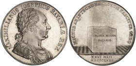 BAYERN. Maximilian IV. (I.) Joseph, 1799-1825.&nbsp;&nbsp; 
 Konventionstaler 1818, "NEUE VERFASSUNG".
Thun 45, AKS 59, J. 15 kl. Sfr., vz+