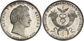 BAYERN. Ludwig I., 1825-1848.&nbsp;&nbsp; 
 Geschichtstaler 1827, "ZOLLVEREIN".
Thun 52, AKS 116, J. 34 PCGS MS 64, St