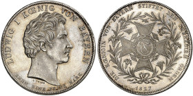 BAYERN. Ludwig I., 1825-1848.&nbsp;&nbsp; 
 Geschichtstaler 1827, "THERESIEN-ORDEN".
Thun 54, AKS 119, J. 36 min. Rdf., vz - St