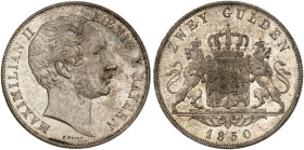 BAYERN. Maximilian II. Joseph, 1848-1864.&nbsp;&nbsp; 
 Doppelgulden 1850.
Thun 90, AKS 150, J. 83 vz - St