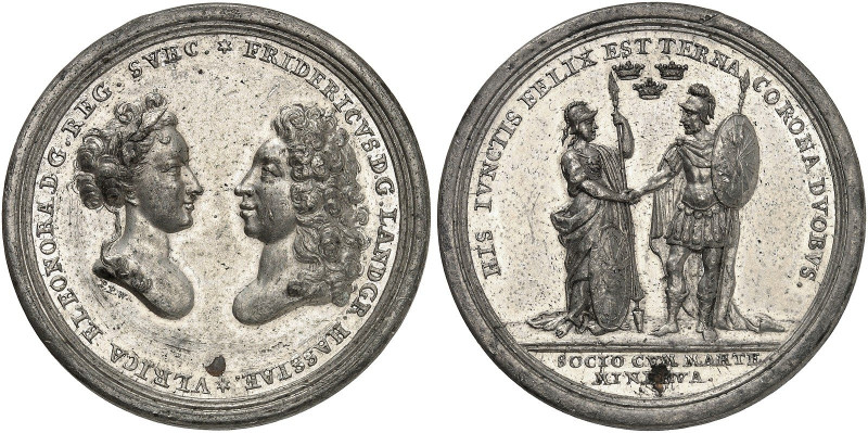 HESSEN - KASSEL. Friedrich I., 1730-1751.&nbsp;&nbsp; 
 Zinnmedaille o. J. (171...