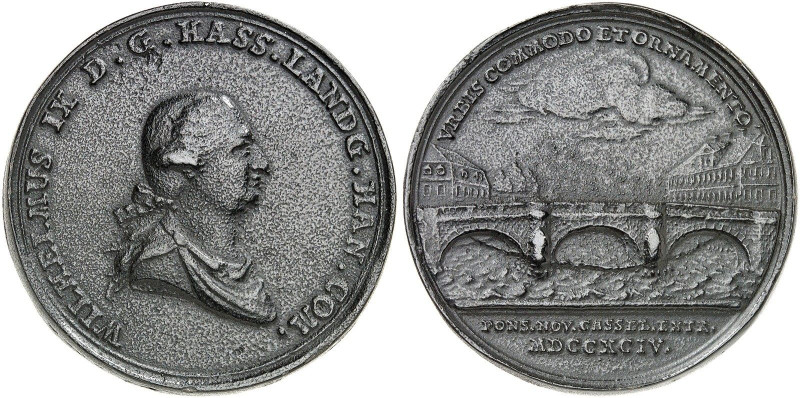 HESSEN - KASSEL. Wilhelm IX. (I.), 1785-1821.&nbsp;&nbsp; 
 Eisengußmedaille 17...