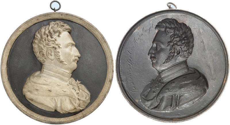 HESSEN - KASSEL. Wilhelm II., 1821-1847.&nbsp;&nbsp; 
 Großes Eisengußmedaillon...