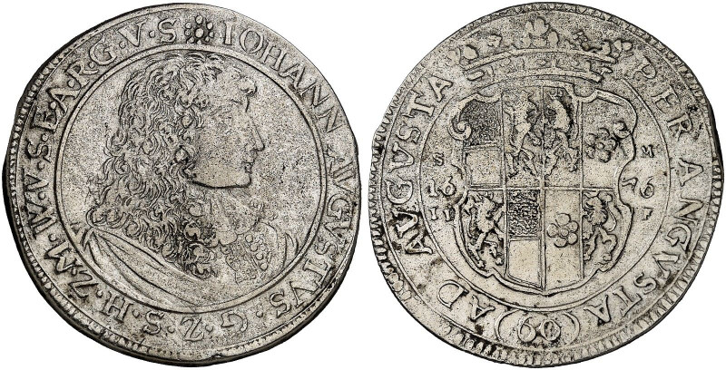 SOLMS - RÖDELHEIM. Johann August, 1665-1680.&nbsp;&nbsp; 
 60 Kreuzer 1676, Röd...