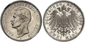 HESSEN. Ernst Ludwig, 1892-1918. J. 72, EPA 2/22&nbsp;&nbsp; 
 2 Mark 1898.
NGC MS 65, St