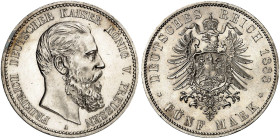 PREUSSEN. Friedrich III., 1888. J. 99, EPA 5/34&nbsp;&nbsp; 
 5 Mark 1888.
f. St