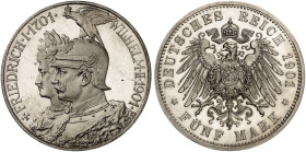 PREUSSEN. Wilhelm II., 1888-1918. J. 106, EPA 5/37&nbsp;&nbsp; 
 5 Mark 1901, 200 Jahre Königreich.
min. Haarlinien, PP