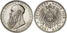 SACHSEN - MEININGEN. Georg II., 1866-1914. J. 152, EPA 3/29&nbsp;&nbsp; 
 3 Mark 1913.
winz. Kr., EA