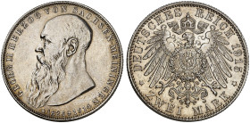 SACHSEN - MEININGEN. Georg II., 1866-1914. J. 154, EPA 2/63&nbsp;&nbsp; 
 2 Mark 1915, auf seinen Tod.
vz - St