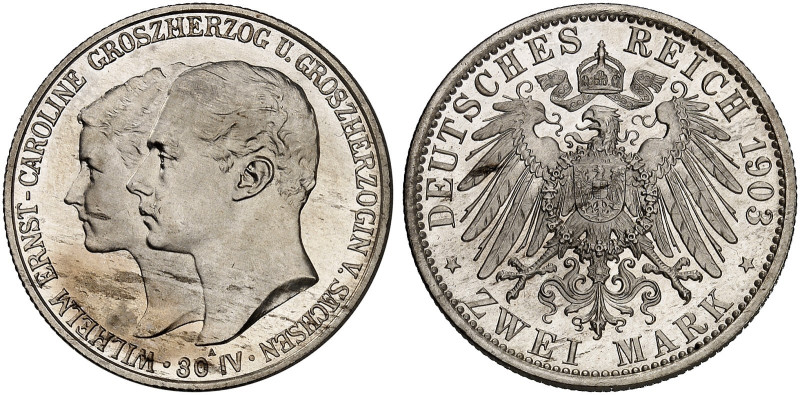 SACHSEN - WEIMAR - EISENACH. Wilhelm Ernst, 1901-1918. J. 158, EPA 2/66&nbsp;&nb...