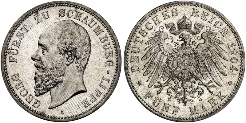 SCHAUMBURG - LIPPE. Georg, 1893-1911. J. 165, EPA 5/57&nbsp;&nbsp; 
 5 Mark 190...