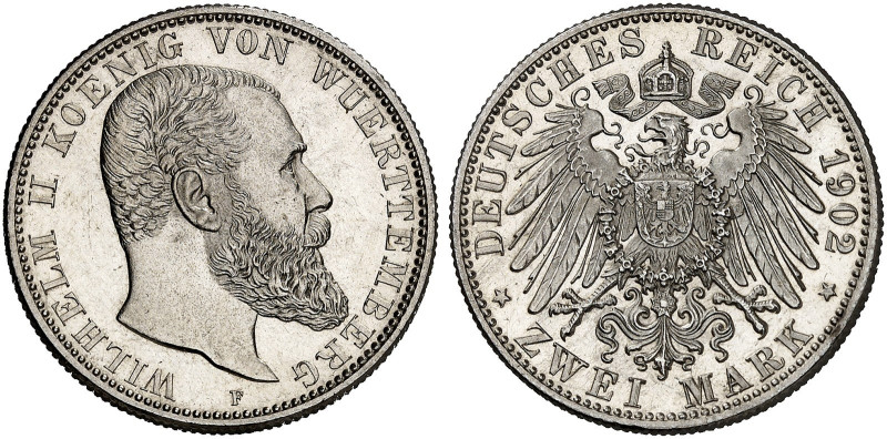 WÜRTTEMBERG. Wilhelm II., 1891-1918. J. 174, EPA 2/74&nbsp;&nbsp; 
 2 Mark 1902...