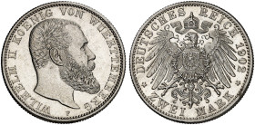 WÜRTTEMBERG. Wilhelm II., 1891-1918. J. 174, EPA 2/74&nbsp;&nbsp; 
 2 Mark 1902.
winz. Kr., EA