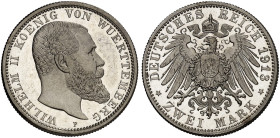 WÜRTTEMBERG. Wilhelm II., 1891-1918. J. 174, EPA 2/74&nbsp;&nbsp; 
 2 Mark 1913.
kl. Kr., PP