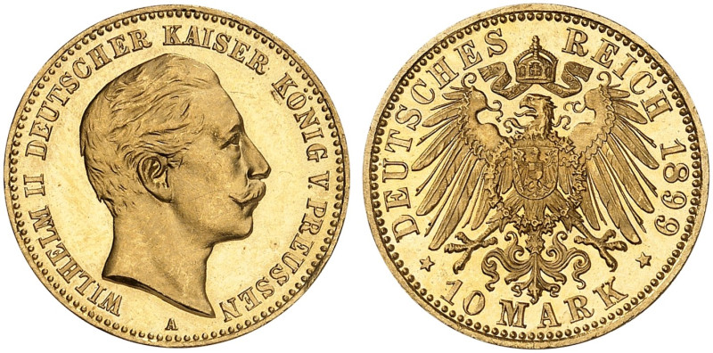 PREUSSEN. Wilhelm II., 1888-1918. J. 251, EPA 10/41&nbsp;&nbsp; 
 10 Mark 1899....