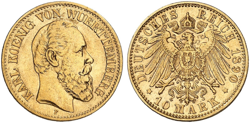 WÜRTTEMBERG. Karl, 1864-1891. J. 294, EPA 10/54&nbsp;&nbsp; 
 Ein zweites Exemp...