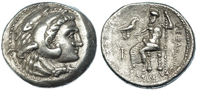 MACEDONIA. Alejandro III. Citium. Tetradracma (324-320 a.C.). R/ Zeus entronizad...
