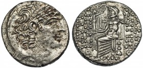 REINO SELÉUCIDA. Filipo I. Tetradracma (93-83 a.C.). R/ Zeus sentado a izq. con Nike y cetro; bajo el trono, monograma. AR 15,37 g. COP-425 vte. SBG-7...
