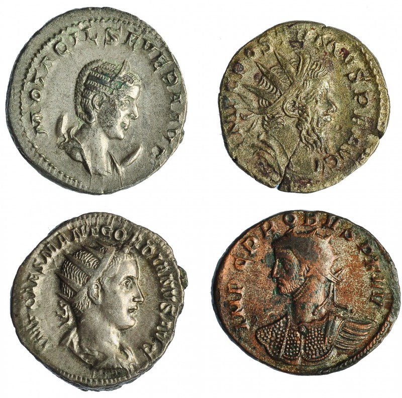 Lote de 4 antoninianos diferentes. Otacilia Severa, Gordiano III, Póstumo y Prob...