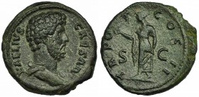AELIO. As. Roma (137). A/ L. AELIVS CAESAR. R/ La Esperanza a izq. con flor; TR. POT. COS II. RIC-1067. CH-57. MBC-.