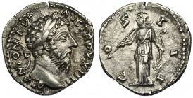 MARCO AURELIO. Denario. Roma (169-170). R/ Diana a izq. con arco y flecha; COS III. RIC-212. CH-130. MBC+.