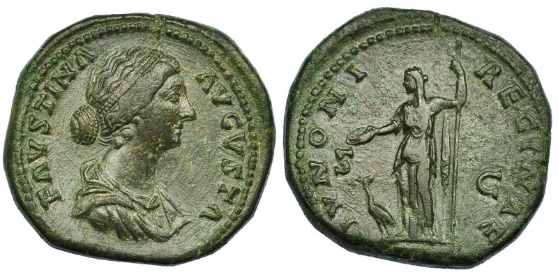 FAUSTINA HIJA, esposa de Marco Aurelio. Sestercio. Roma (161-176). A/ FAVSTINA A...