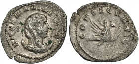 MARINIANA, esposa de Valeriano I. Antoniniano. Roma (254-256). A/ DIVAE MARINIANAE. R/ Mariniana volando a der. sobre pavo; CONSECRATIO. RIC-6. SB-16....