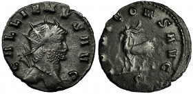 GALIENO. Antoniniano. Roma (267-268). R/ Cabra avanzando a izq., debajo S; IOVI CONS. AVG. RIC-207. Rev. ligeramente descentrado. MBC.