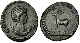 SALONINA, esposa de Galieno. Antoniniano. Roma (267-268). R/ Antílope avanzando a izq., debajo Δ; IVNONI CONS. AVG. RIC-16. CH-17. MBC.